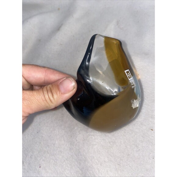 Mdina Ruffled Studio Art Blown Glass Bowl Jar Cup  Malta Italy Colorful - Picture 6 of 7